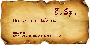 Bencz Szultána névjegykártya